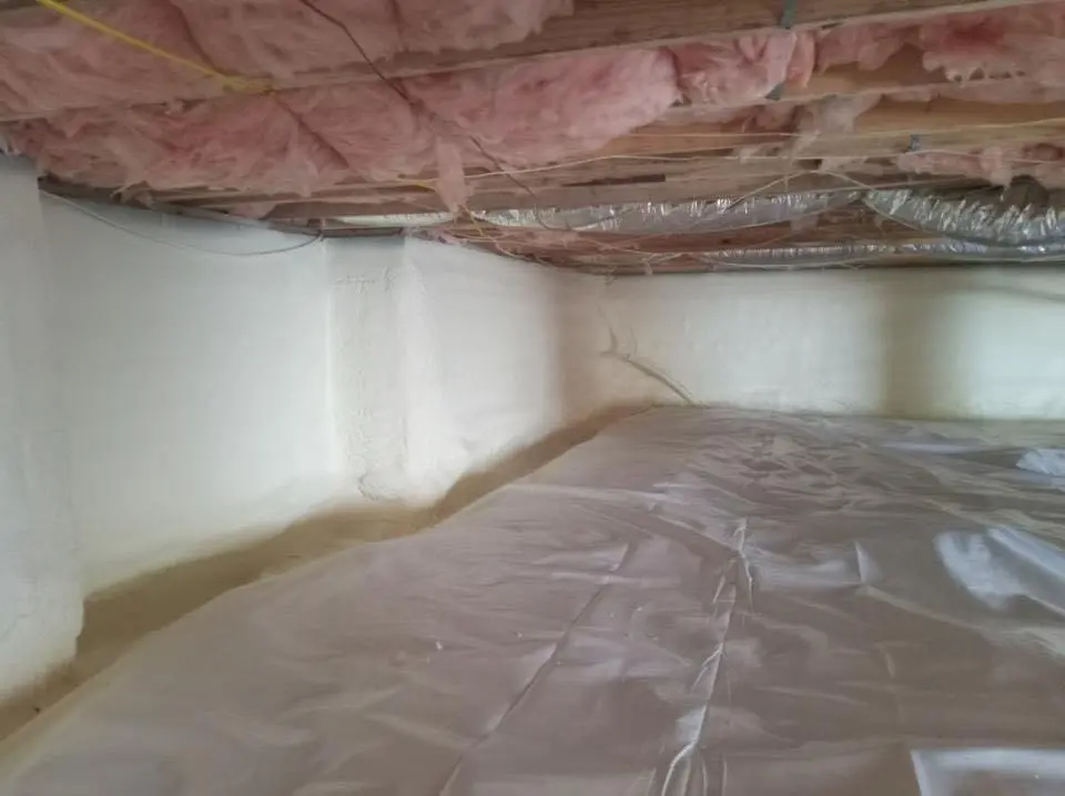 Crawl space encapsulation with closed-cell spray foam for Roof Leak Repair in Waite Park